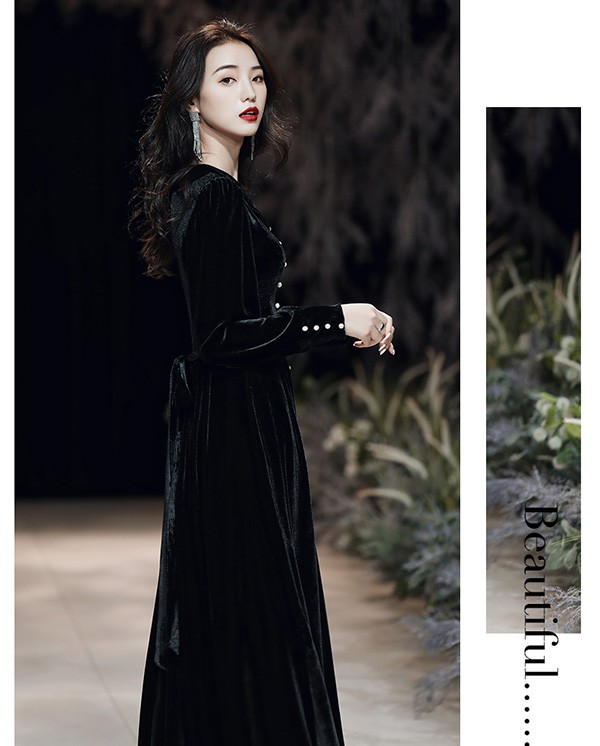 ロングドレス ドレス ロング 演奏会 袖あり 長袖 大人 上品 シンプル カシュクール 発表会 ピアノ 