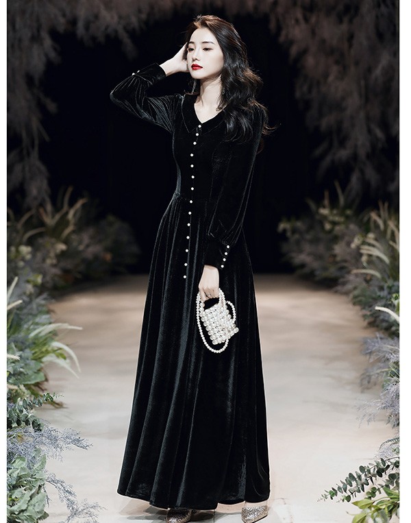 ロングドレス ドレス ロング 演奏会 袖あり 長袖 大人 上品 シンプル カシュクール 発表会 ピアノ 