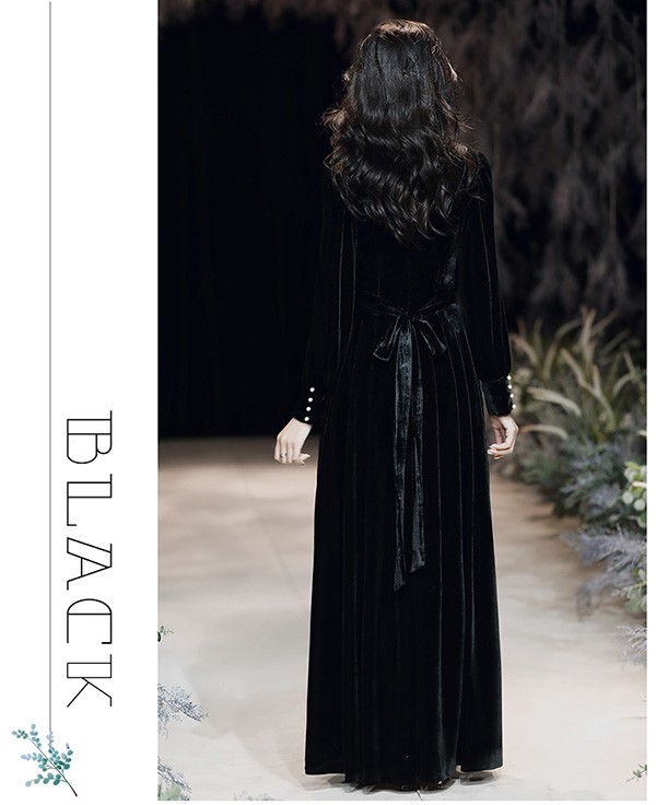 ロングドレス ドレス ロング 演奏会 袖あり 長袖 大人 上品 シンプル カシュクール 発表会 ピアノ 