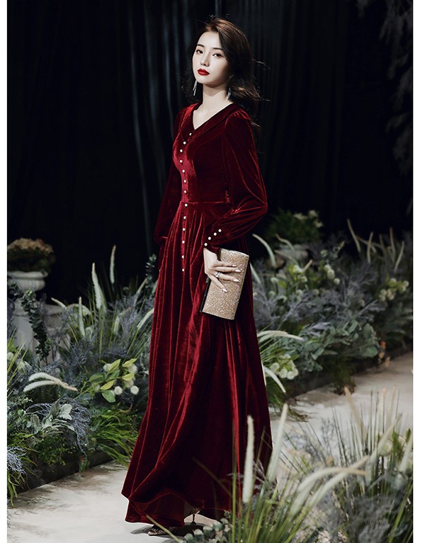 ロングドレス ドレス ロング 演奏会 袖あり 長袖 大人 上品 シンプル カシュクール 発表会 ピアノ 