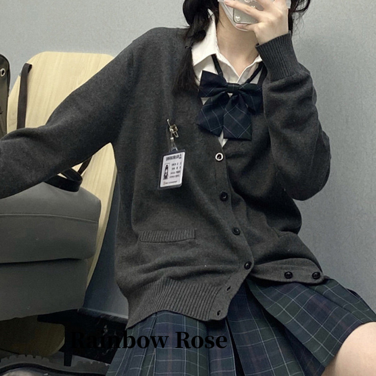 スクールカーディガン カーディガン レディース ベスト ニット セーター 夏 秋服 制服 女子 高校生 服 羽織 通学 学生 無地 トップス 中学生 アウター 春 春服 