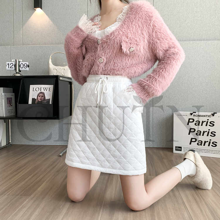 タイトスカートミニダウンスカート中綿 スカートボミニ丈 キルティングスカート 入学式卒業式 Aライン タイトスカート きれいめ 中綿 