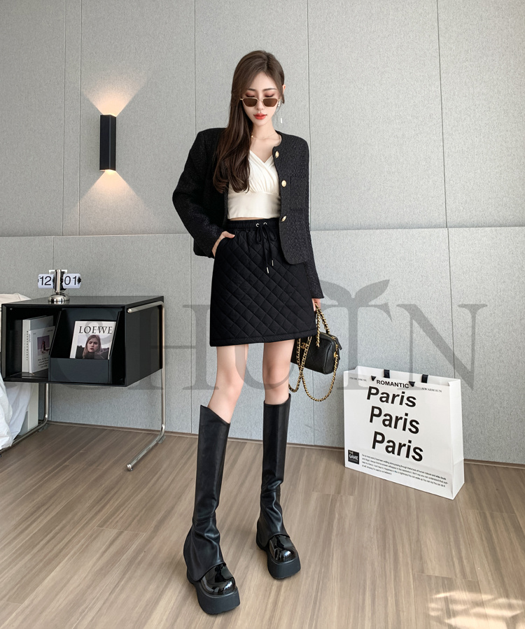 タイトスカートミニダウンスカート中綿 スカートボミニ丈 キルティングスカート 入学式卒業式 Aライン タイトスカート きれいめ 中綿 