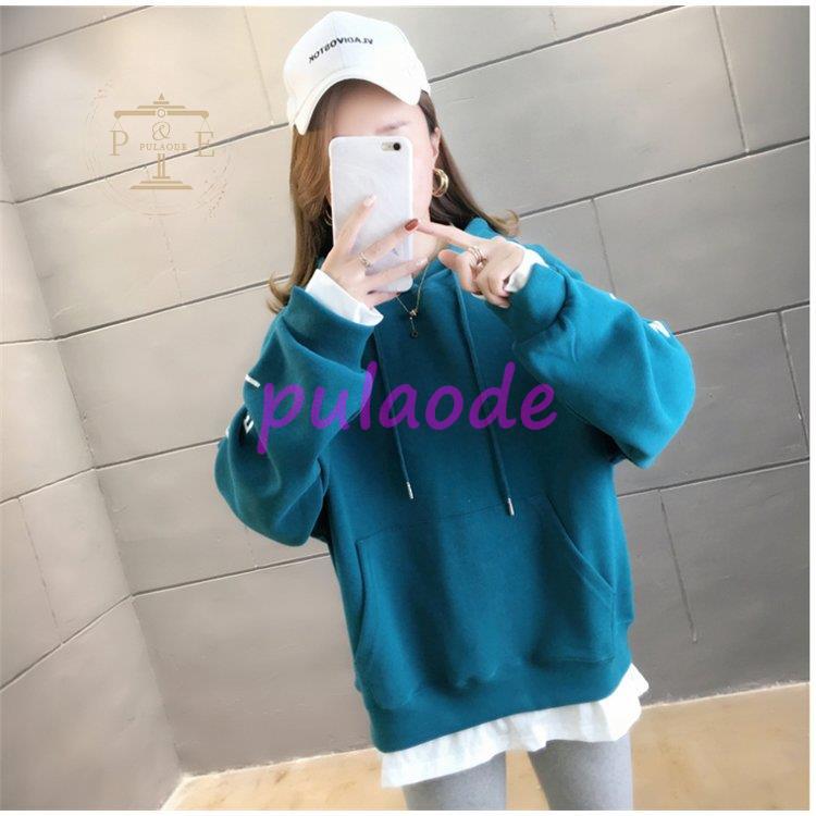 レディース ロング丈 厚手 長袖 ゆったり 体型カバー 大きいサイズ 秋 フード付き 冬 プルオーバー アウター カジュアル ァション 