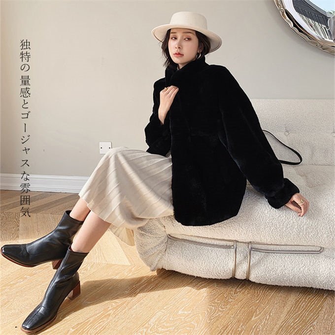 ファーコート レディース 毛皮コート ジャケット エコファー ミンク 羽織 防寒 フェイクファー 暖かい アウター 上着 おしゃれ 軽い 高級 冬服 