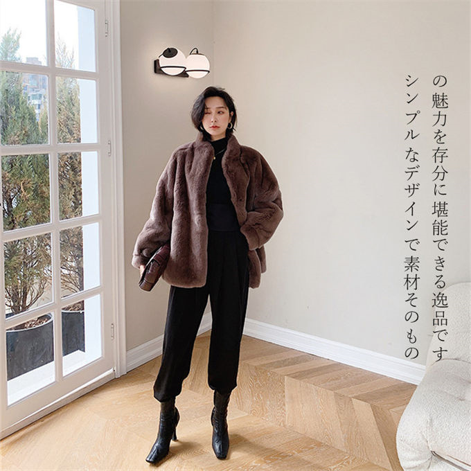 ファーコート レディース 毛皮コート ジャケット エコファー ミンク 羽織 防寒 フェイクファー 暖かい アウター 上着 おしゃれ 軽い 高級 冬服 